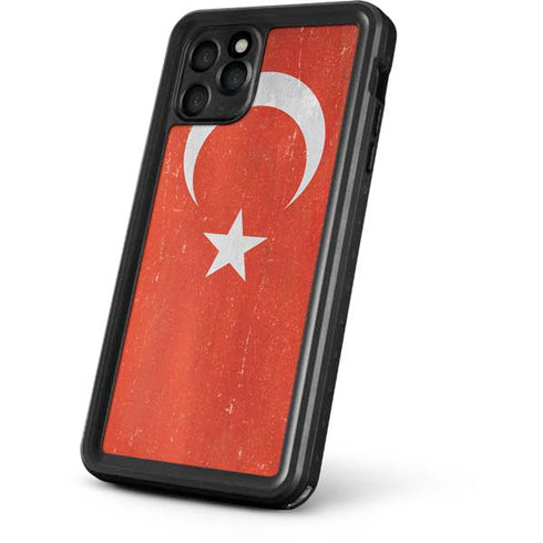 Turkish Flag Distressed iPhone 11 Pro Max Waterproof Case